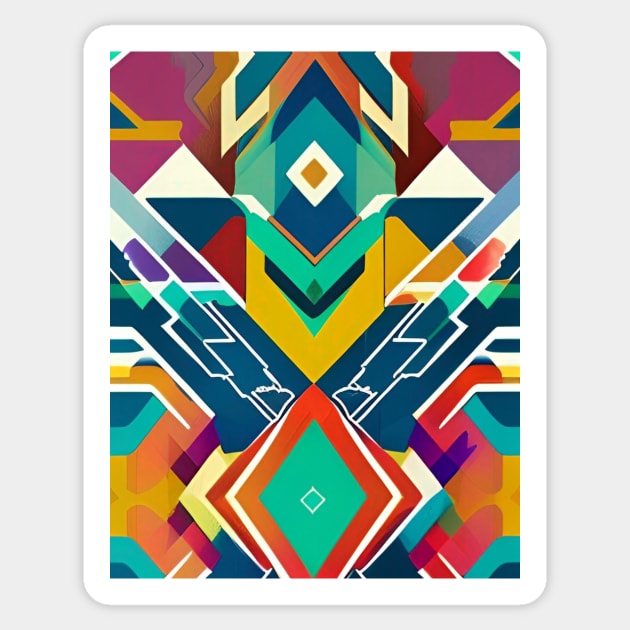 Mix colors with symmetrical design perfect for a gym bag Sticker by GrafDot